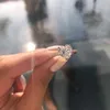 Schmuck für den europäischen und amerikanischen Tag der Verliebten, herzförmiger Ring mit AAA-Zirkon, herzförmiger Schmuckring mit rosa Diamanten für Frauen