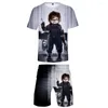 남성용 트랙 슈트 공포 영화 Chucky 세트 2 조각 세트 여름 짧은 슬리브 티셔츠 반바지 패션복 스트리트웨어 옷