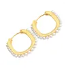 Hoop Earrings Fashion Pearl Golden Oval Exquisite U-shaped Women Ladies Jewelry Designer Charms Accessories