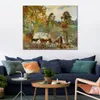 Hoge kwaliteit handgemaakte Camille Pissarro olieverfschilderij de vijver in Montfoucault landschap canvas kunst mooie muur decor