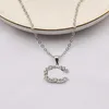 19Style Luxury Designer Double Letter Pendant Necklaces 18K Gold Plated Crysatl Pearl Rhinestone Sweater Necklace for Women Wedding Party Jewerlry Accessories C1