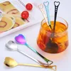 Creative Stainless Steel Heart Shape Spoon Tea Coffee Stirring Spoons Wedding Gift Home Kitchen Tools Flatware