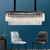 Chandeliers Modern Crystal Chandelier Oval Black Retro American Light Dining Table Creative Personality Room Lamp