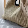 Sacos de armazenamento 2023 Moda Feminina Grande Bolsa de Ombro de Palha Boho Tecido à Mão Tote Bolsa Praia Para Viagens de Trabalho