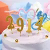 Fournitures de fête nombre bougies couleur or 0-9 anniversaire gâteau sans fumée décoration de fête décoration