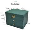 Jewelry Boxes Portable Jewelry Box Large Capacity Jewelry Organizer Display Jewelry Case Button Leather Storage Zipper Jewelers Joyero 230606