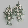 Dekorativa blommor Silk Fake Flower French Roses Vine Artificial El Shopping Mall Bakgrundsdekoration Simulering Rosetta Wedding Decor