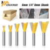 Frees 6mm/8mm Shank 1/4" Shank Dovetail Joint Router Bits 14 Degree Woodworking Engraving Milling Cutters for Wood Tungsten Cutter