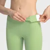 L065 Düz Renk Yüksek Bel Kırpılmış Pantolon Hiçbir T-Line Yoga Pantolon Slim Fit Tayt Eşofman Altı Çıplak Duygu Kapriler Kadın Elastik Sıkı