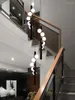 Chandeliers Modern LED Ceiling Stairs Suspension Lighting Fixtures Living Room Hanging Lights Home Decoration Pendant Lamps