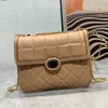 Check Crossbody Bag Chain Handbags Messenger Bags Cowhide Underarm Handbag Flip Wallet Women Shoulder Package Fashion Letter Zipper Pocket