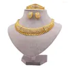 Necklace Earrings Set Dubai Bridal Wedding Jewelry 24K European And American Gold Plated Ring Bracelet 4 Piece Italian