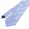 Papillon Cravatte alla moda Classico scozzese a righe da uomo Blu navy Matrimonio Jacquard Tessuto di seta Uomo Cravatta solida Collo a pois