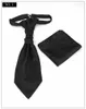 Bow Ties Linbaiway Men's Wedding Slitte handdukuppsättning Ascot Self Tie Neck Gentleman Polyester Cravat Custom Logo