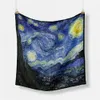 Sarongs Van gogh Pintura al óleo Bufanda de seda Moda Mujer 53 cm Pañuelos cuadrados Cabeza Cuello Corbata Banda Pañuelo profesional 230605