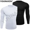 Camisetas Masculinas Homens Um Braço Mangas Compridas Camisetas Base Camada Basquete Esportes Compressão Justa Ginásio Fitness Jogger Top de Corrida Roupas Ao Ar Livre 230607