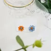 Brincos de argola feminino flor margarida pingente de orelha pingente colorido vintage metal retrô 2023 na moda joias femininas