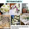 Dekorativa blommor konstgjorda siden hortensia blomma 90 kronblad större huvuden för bröllop hem dekoration paket med 6
