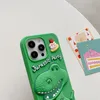 Atacado grátis DHL Shockproof Phone Case Para iPhone 11 12 ProMax 13 14 14Pro Max 3D Cartoon Cute Korea Cake Dinosaur Soft Silicone Rubber TPU Cover