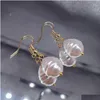 Dangle Chandelier New Fashion Big Pearl Hook Earring For Ladies Real Gold Plated Antiallergy Womens Wedding Engagement Earrin Dhh1A