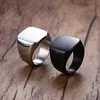 European and American Minimalist Design Small Square Ring Atmospheric Fashion Bright Surface Waterproof Men's Finger ring