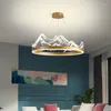 Lampy wiszące żyrandole Led Ginkgo Snow Mountain Nowoczesne minimalistyczne jadalnia mieszkalna sypialnia chińska herbata