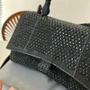 Borsa a mano con strass Borsa a mano con manico superiore Borse da donna Borsa a mezzaluna con tracolla luccicante Borsa da motociclista Borse Hobo Borse a tracolla con diamanti in pelle Borsa per trapano ad acqua piena