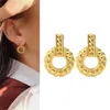 Boucles d'oreilles créoles luxe femme Vintage Designer bijoux coréens femme mariage personnalisé plaqué or cuivre boucle d'oreille cadeau de noël