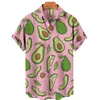 Koszule swobodne 2023 Męska koszulka owocowa Papaya Wzór z krótkim rękawem nadruk letnia moda hawajska koszula oddychająca top 5xl