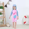 Zweiteiliger Badeanzug für Babys, Mädchen, Jungen, langärmelig, Badebekleidung für Kinder, Kleinkinder, Cartoon, UPF50, Rash Guards, Säuglingsbadeanzug, Korea-Sets 230606