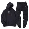 Survêtements pour hommes The Deeps Pedestrian On Foot Printing Hommes Sweatpant Sweatpant Winter Warm Fleece 2 Piece Sets Loose Oversize Sportswear