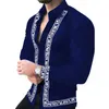 Camisas informales para hombre, camisa estampada informal de manga larga para hombre, ropa de moda clásica de lujo con bola social S3XL 230607