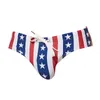 Underpants Breathable Men Swim Briefs Washable Stretchy USA Flag Swimming Trunks For Water Activity