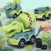 Model Diecast Pojazdy transportowe Koparki dinozaury Zabawki budowlane Odłączane i samozadowolenia ćwiczenia dziecięce ręce na umiejętnościach 230605