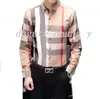 Designer Mens Dress Shirt Casual Slim T-shirt en soie à manches longues Vêtements d'affaires décontractés plaid hommes asiatique taille asiatique S L XL xxl xxxl 718812594