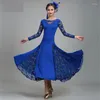 Bühnenkleidung 2023 Erwachsene Modern Dance Kleid für Frauen Tanzen Ballsaal Walzer Tango Spanisch Flamenco Kostüme Spitze Standard Kleider