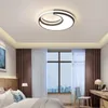 Ljuskronor ledde vit halvmåne modernt för sovrum vardagsrum runda lampor hem dekorativa belysning fixturer dimbara para