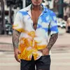 Camicie casual da uomo Camicia da uomo Summer Hawaiian Floral Dog Stampe grafiche Turndown Street Maniche corte Abbigliamento stampa button-down