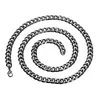 Chains 5/7 Mm Classic Curb Cuban Chain Necklace Punk Gun Black Hip Hop Long Men Women Jewelry Trendy Party Accessories