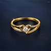 Wedding Rings Luxury Female Purple Zircon Ring Fashion Gold Silver Color Unique Style Promise Engagement For Women