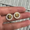 Märke 316L rostfritt stål diamant ca stud örhänge rosguld sier 15mm studs örhängen kvinnor flicka bröllop fest kärlek smycken aldrig bleknar