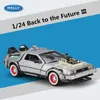 Diecast Model Welly 1 24 DMC12 Delorean Time Machine Back to the Future Car Metal Toy Simulation Collection Kids Gift230605