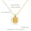 Chains Stylish Square A-Z Letter Pendant Necklace For Women Men's Stainless Steel Gold Plated Initial Jewelry Gifts 2023