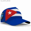 Куба бейсболка бесплатно 3D изготовленное на индивидуальное название Команда Cu Hat Cub Travel Испанская нация Эрнесто Гевара Флаг кубинский головной убор L230523
