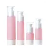 Bouteilles de stockage rechargeables AS Pink Airless Pump15ml 30ml 50ml 100ml Spray Lotion Plastic Vacuum Cosmetic Essence Packaging 10pcs