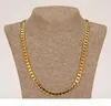 P Classic Cuban Link Chain Necklace Bracelet Set Fine 18k Real Solid Gold Filled Fashion Men Women 039 S Jewelry Accessories Pe6990898