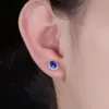 Prinsessan Diana Studörhängen Verklig silverfärg Sapphire CZ Royal Wedding Earrings for Women Bridal Engagement SMyckes