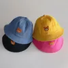 Caps Hats Bucket Baby Hat Cartoon Cute Bear Embroidery Sun Hats Soft Cotton Outdoor Children Fisherman Panama Cap 230606