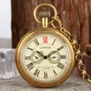懐中時計ブラスメカニカルハンド巻きの時計男性ローマ数字5ハンドディスプレイオープンフェイスロンドンアンティークスタイルマニュアル時計