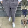 Pants Mens Casual Pants Fashion Multi Style avsmalnande liten rutig Slim Business Casual byxor STOPP Titta på min kuk tröjor